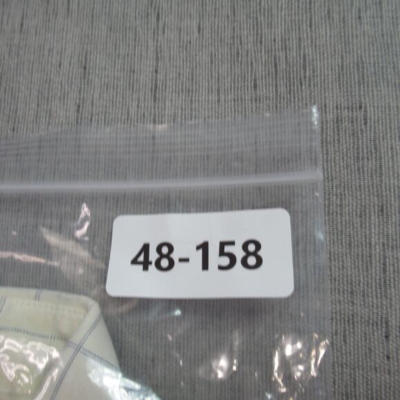 Vintage Haupt Shirt Men 16.5 Yellow Plaid Button Short Sleeve 80s German Grandpa - Picture 9 of 9